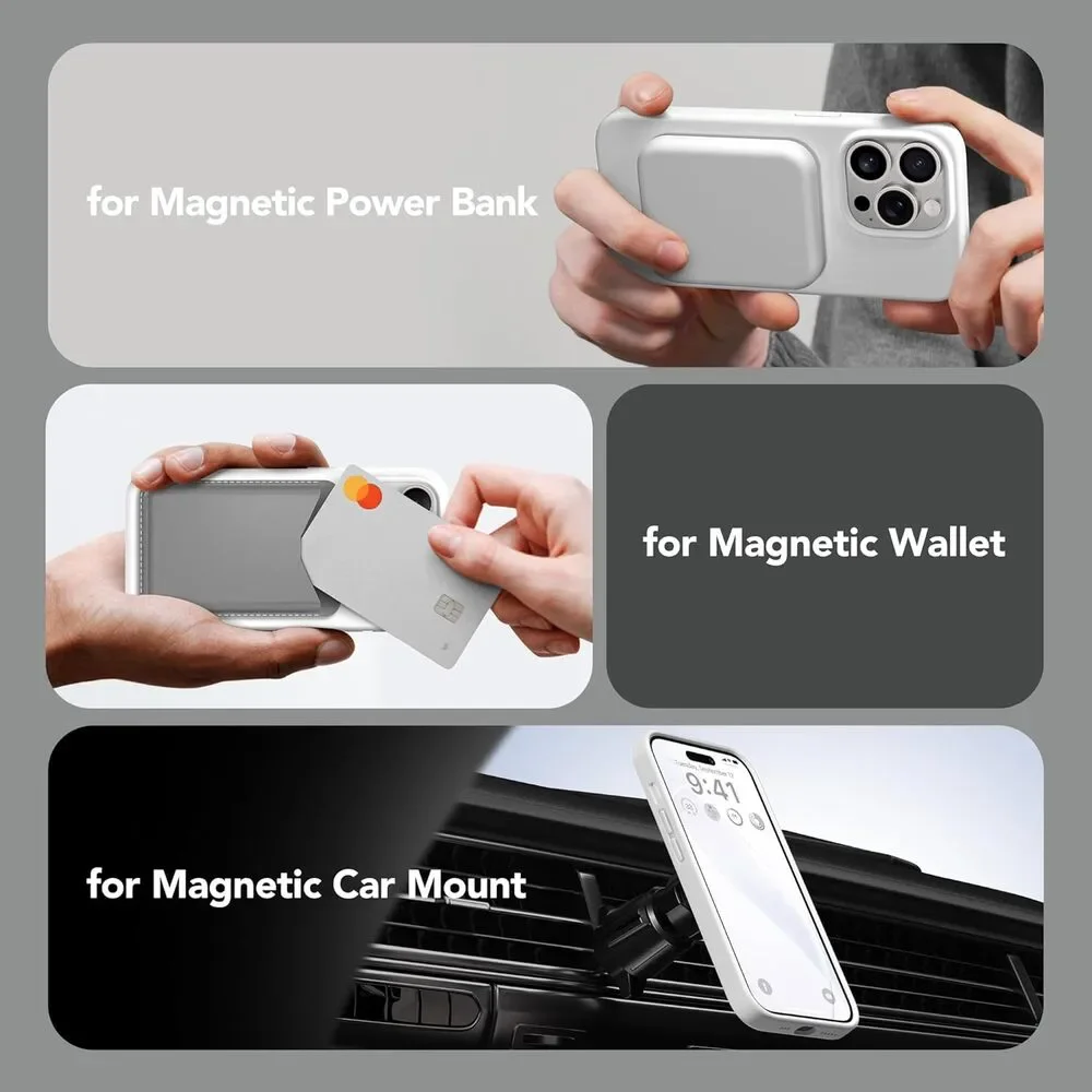 iPhone 14 Pro Case, Compatible w/ Magsafe, 2 Screen & Lens Protectors, White